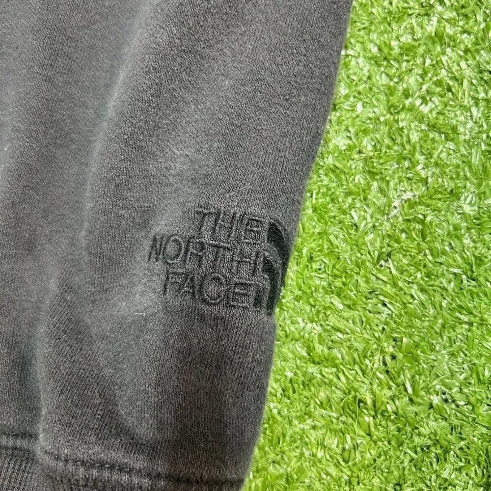 The North Face Fleece Hoodie Sweatshirt Mens Medium Black Yellow Puffer Logo - Picture 3 of 6